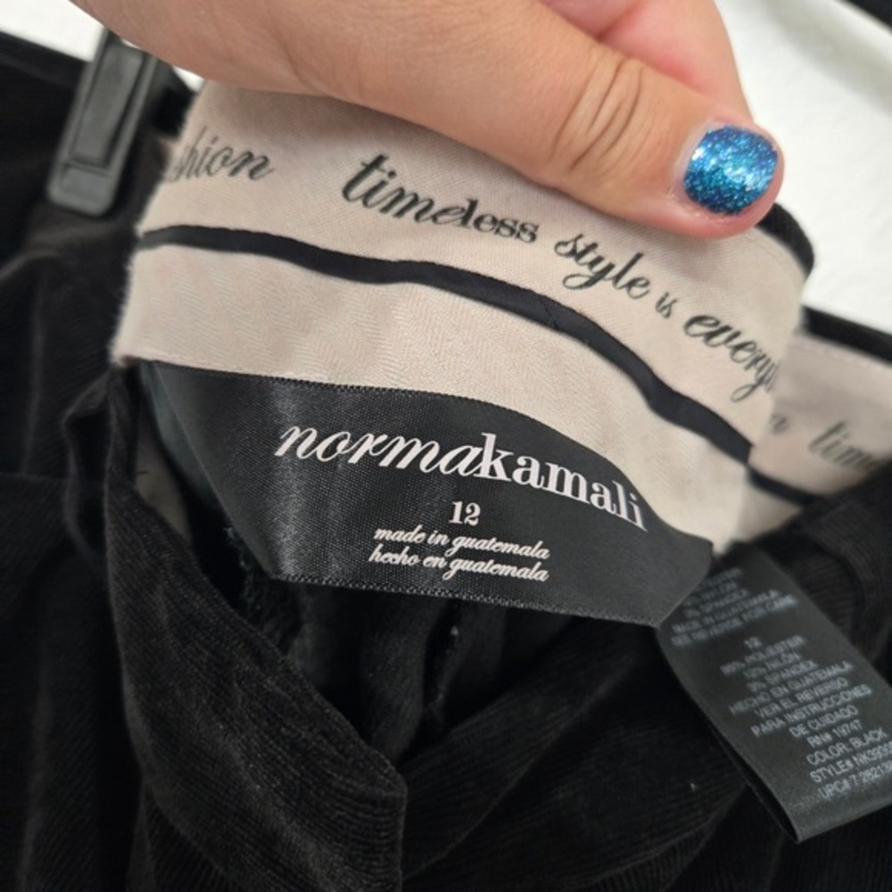Norma Kamali Corduroy Pants Black Career Office Business Casual Size 12 - Picture 6 of 7